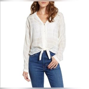 Rails Sloane Tonal Plaid Long Sleeve Blouse